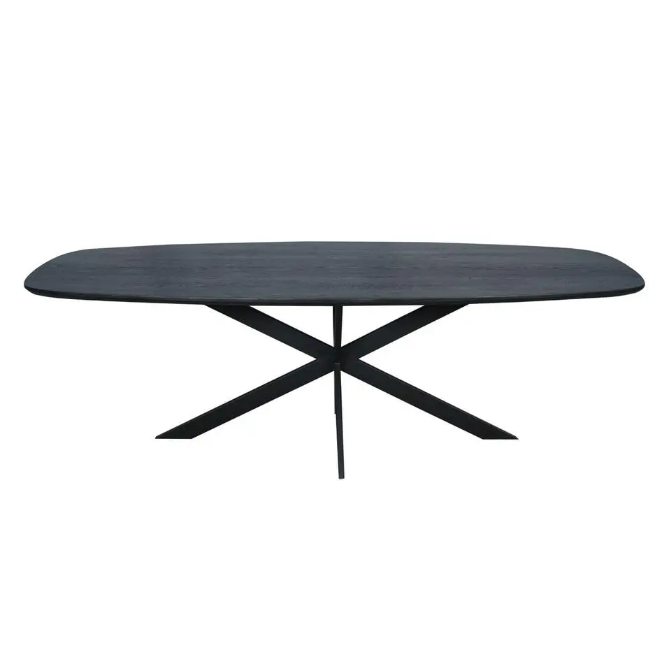Eettafel Deens Ovaal Zwart Hout - 240x110x76cm - Ferris
