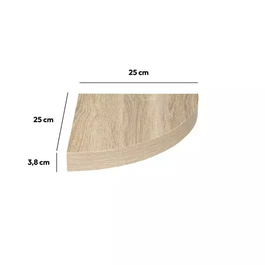 Etagère d'angle en bois (25 cm) Chêne Naturel