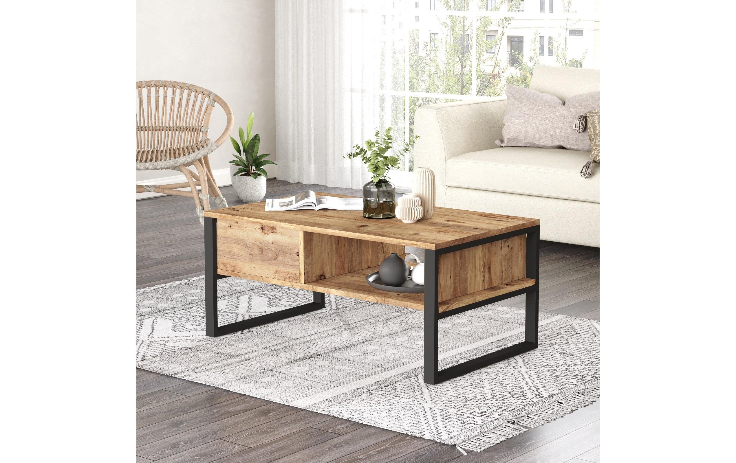 Couchtisch Ml34-A 100 x 44.4 cm, Braun<br>Hochwertiger Couchtisch