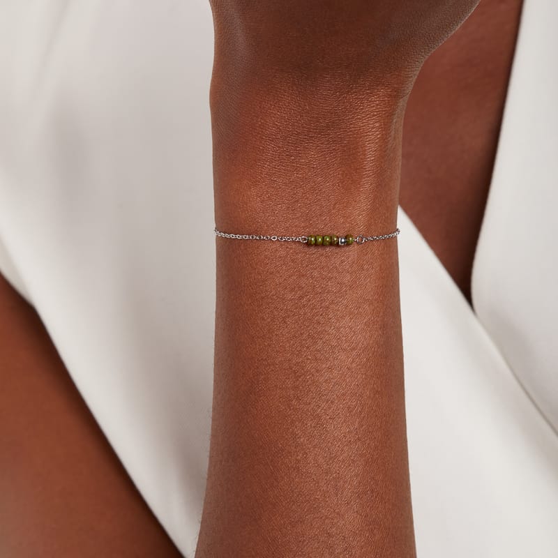 Gerecycled stalen armband met kralen