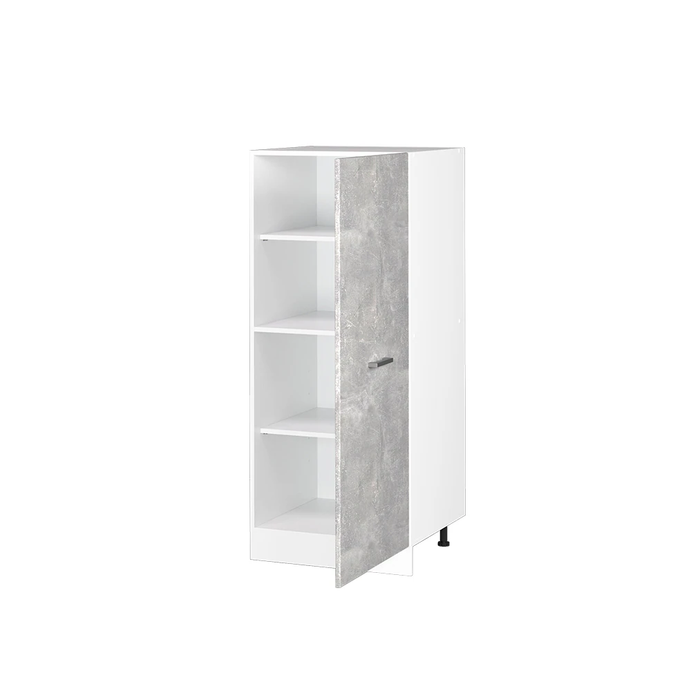 Vicco Backofenumbauschrank Küchenschrank Küchenzeile R-Line 60 cm Weiß Beton große Tür