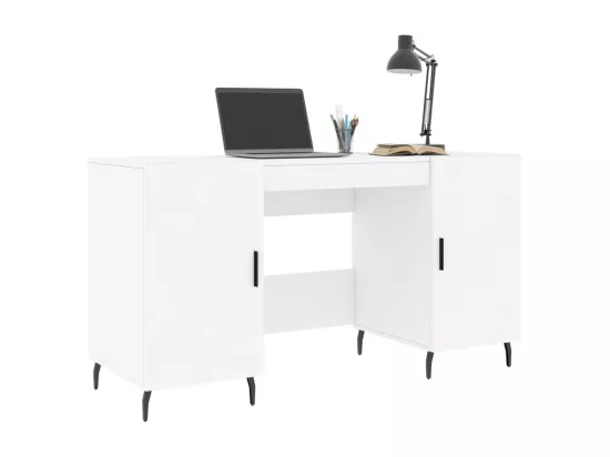 Bureau blanc 140x50x75 cm bois d'ingénierie