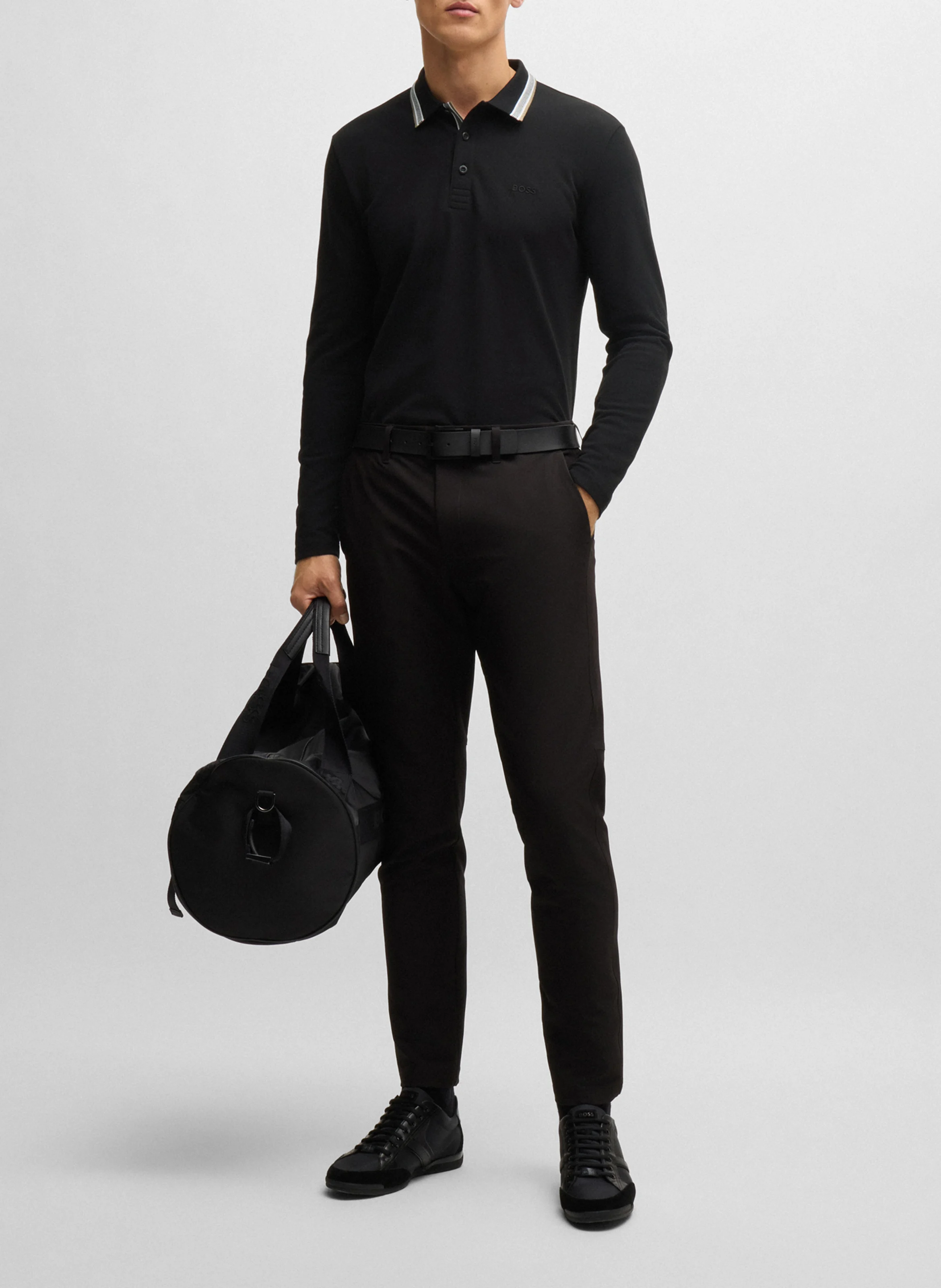 Polo regular-fit en coton | Noir