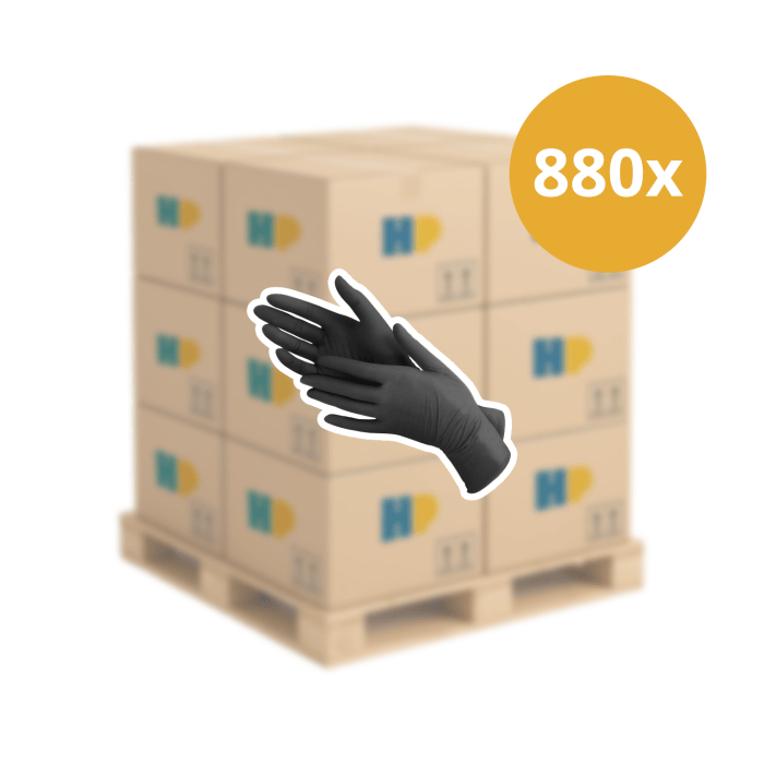 Pallet 100st Handschoenen soft nitril Large ongepoederd zwart 100st Pallet (1303P)