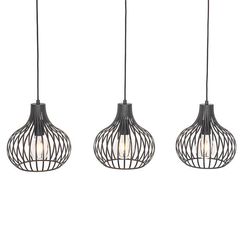 Moderne hanglamp zwart 3-lichts - Saffira