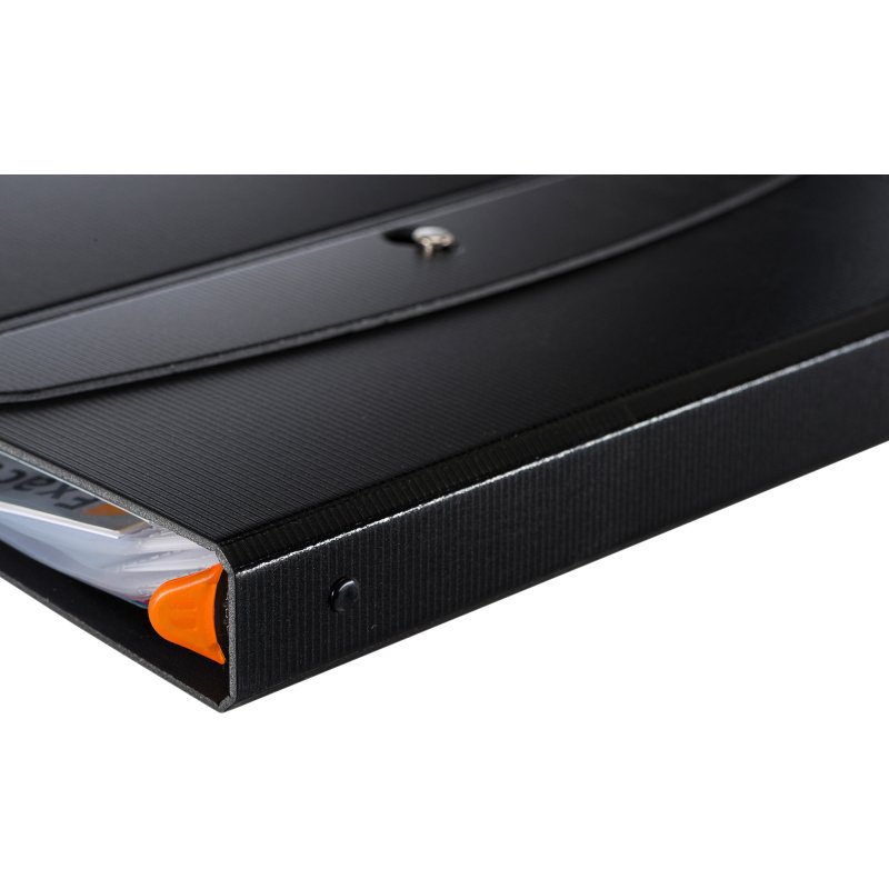Classeur 4 anneaux plastifié de présentation Exacompta Exashow A4 - Dos 4 cm noir