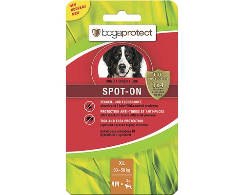 Teken- en vlooienbescherming bogaprotect SPOT-ON voor honden van 30-50 kg, 3 x 4,5 ml