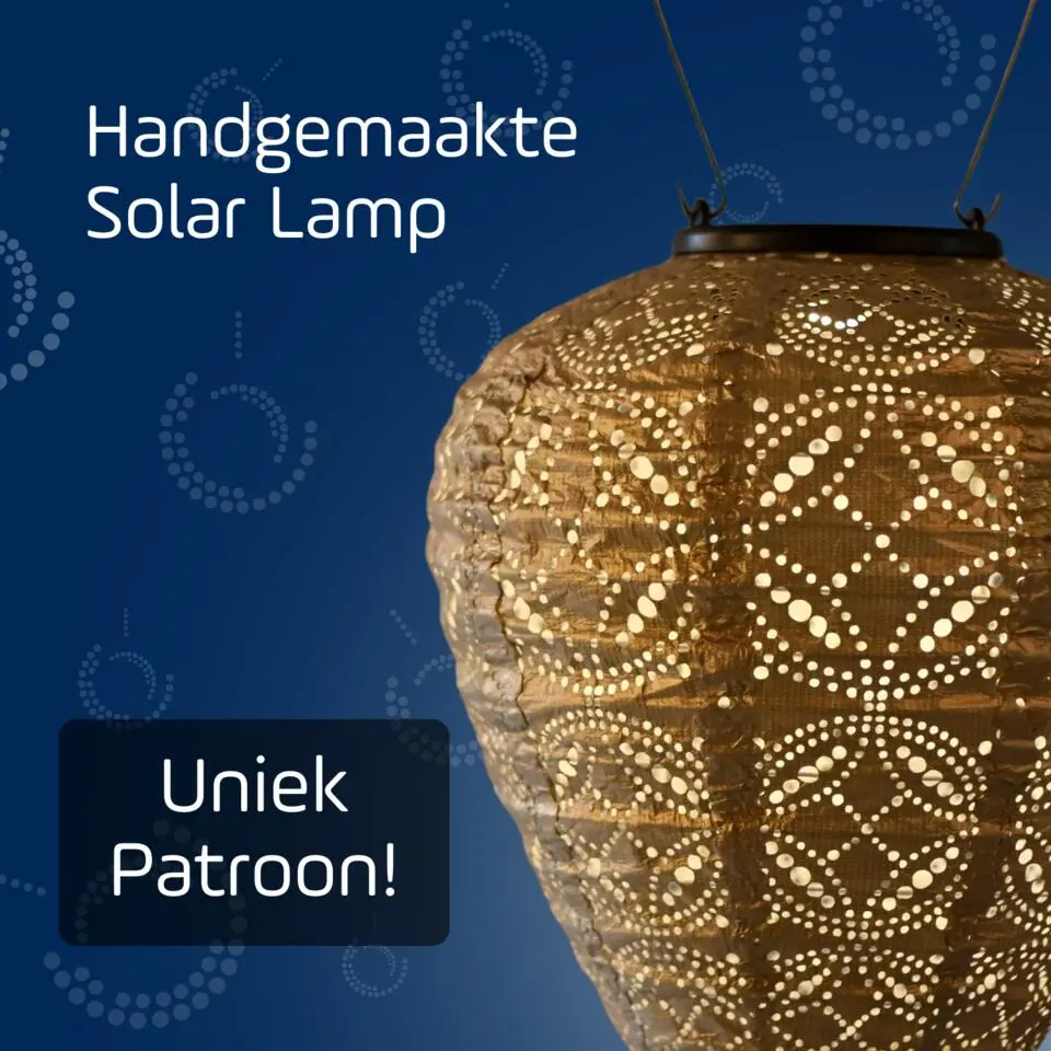 LUMIZ Solar Lampion Mandela Balloon - 20 cm - Goud