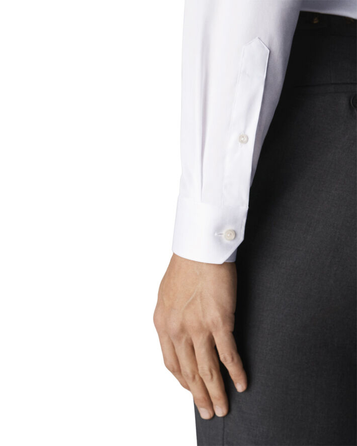 ETON Super Slim Fit White Signature Twill Shirt Hvid