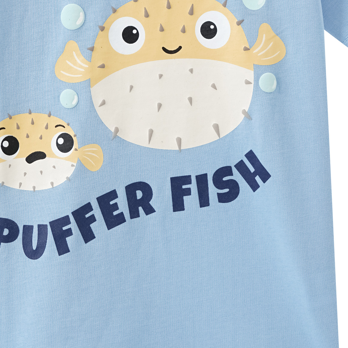 Topolino Kinder T-Shirt mit Kugelfisch-Motiv hellblau