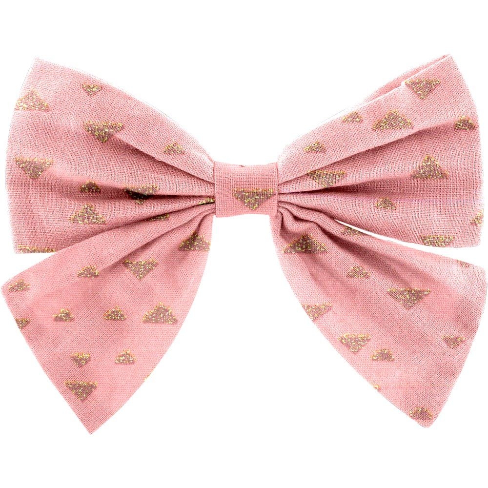 Barrette Noeud Papillon Triangle Or Poudré