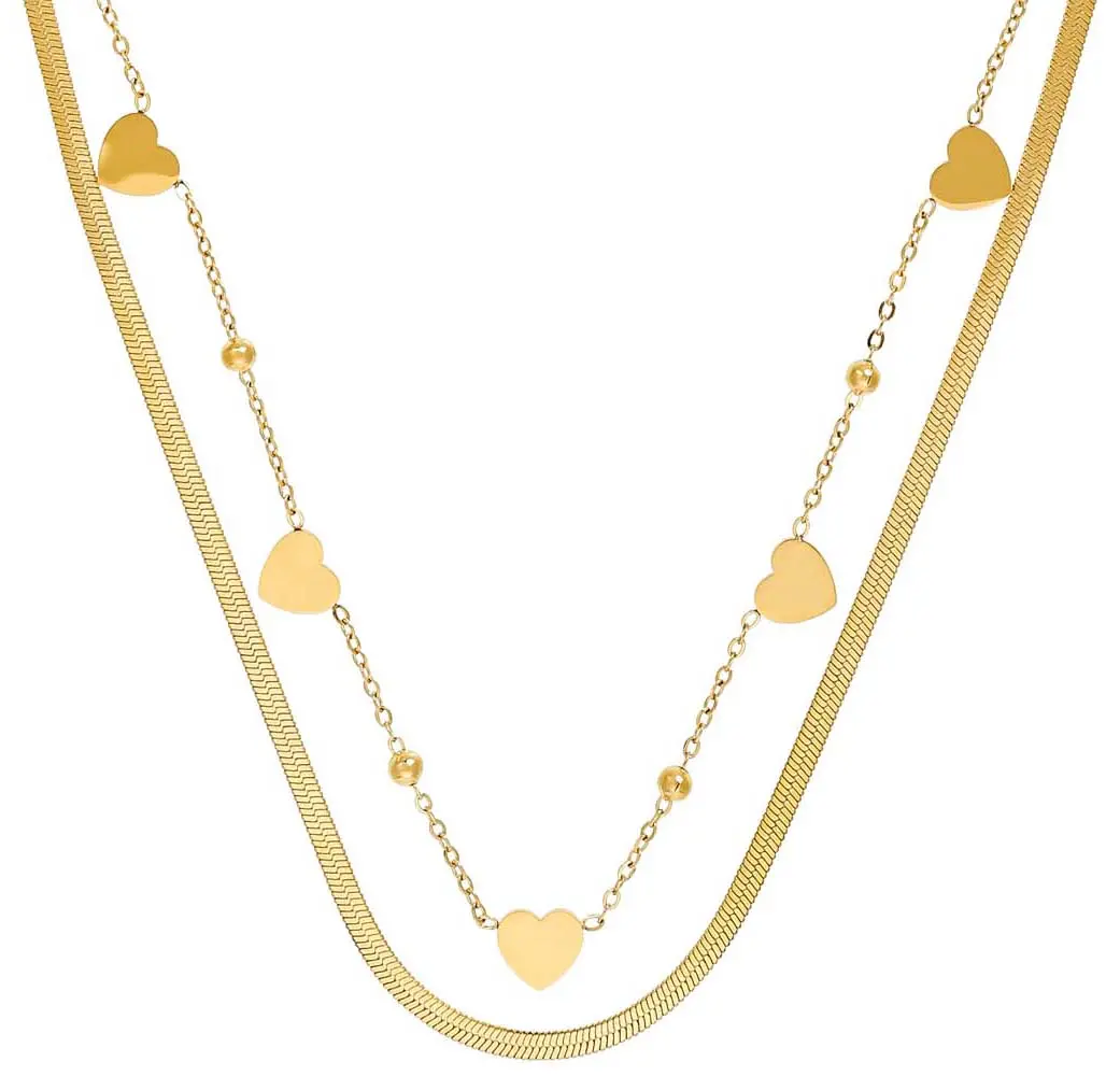 Layering Kette - Steel Hearts