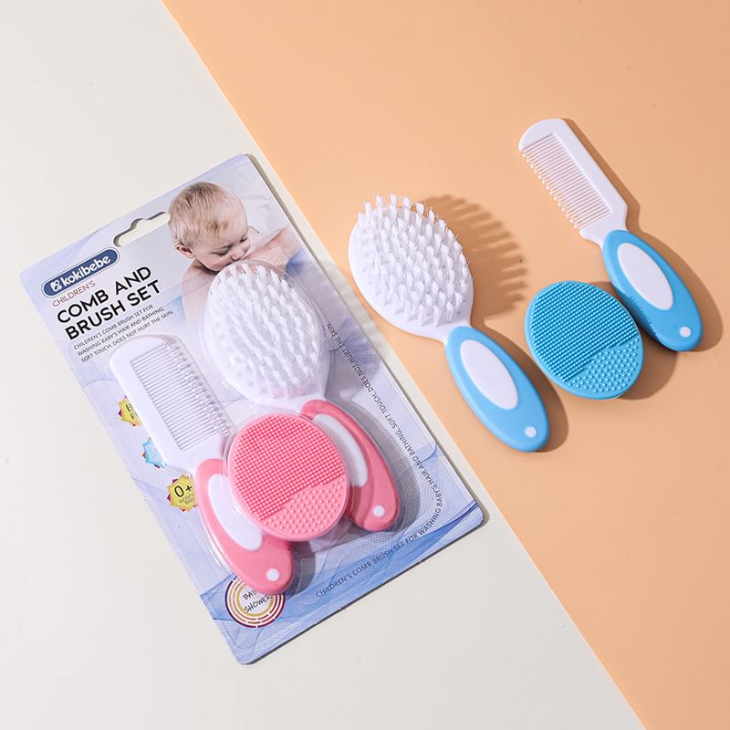 Fondes - Set: Siliconen badborstel + haarkam + haarborstel (verschillende designs)