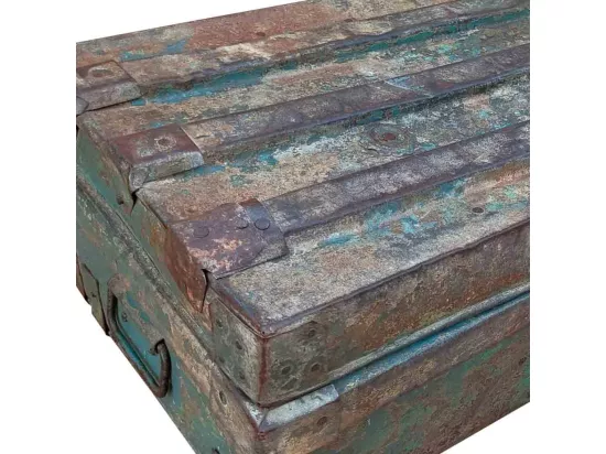 Valise en métal vert 61x32x21h