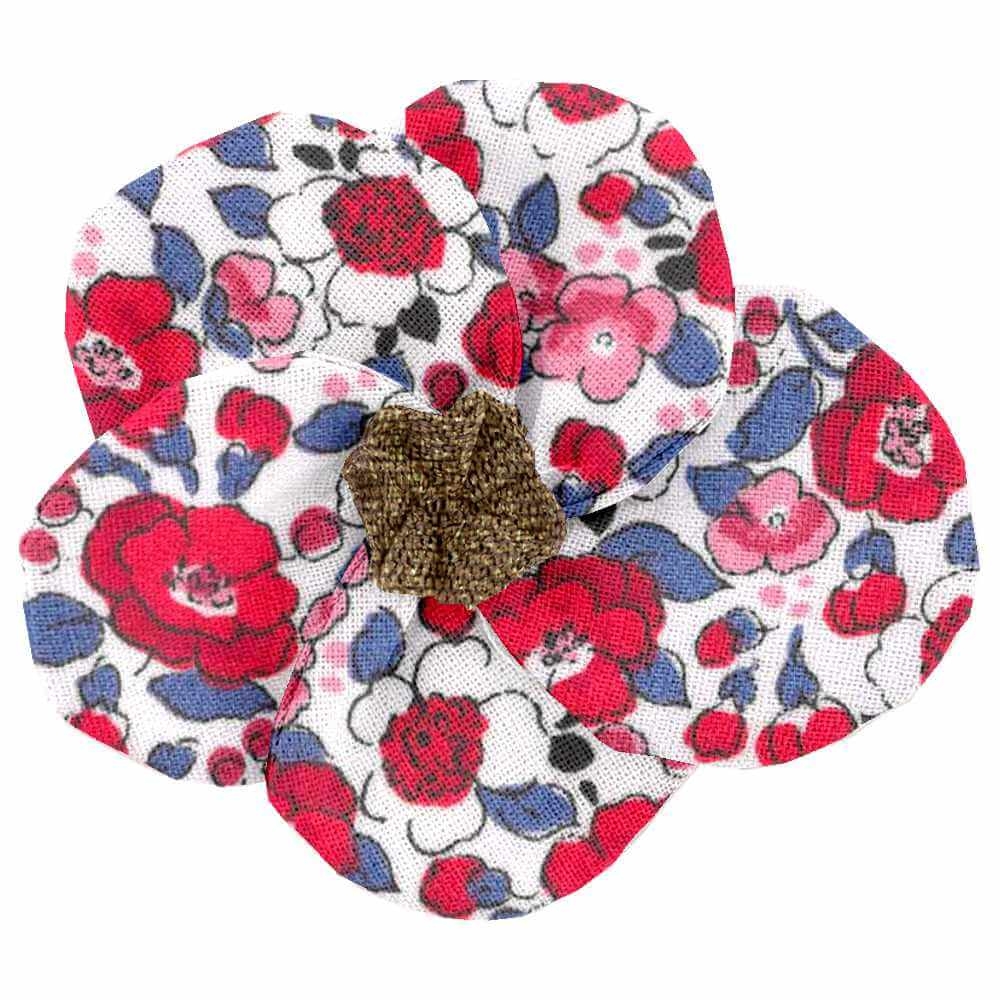 Petite Barrette Pétales De Fleur Rouge Corolle