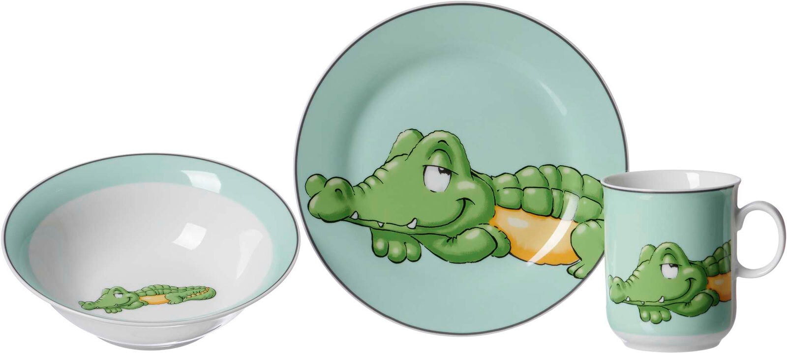 Ritzenhoff & Breker Kindergeschirr-Set HAPPY ZOO KROKO 3-teilig