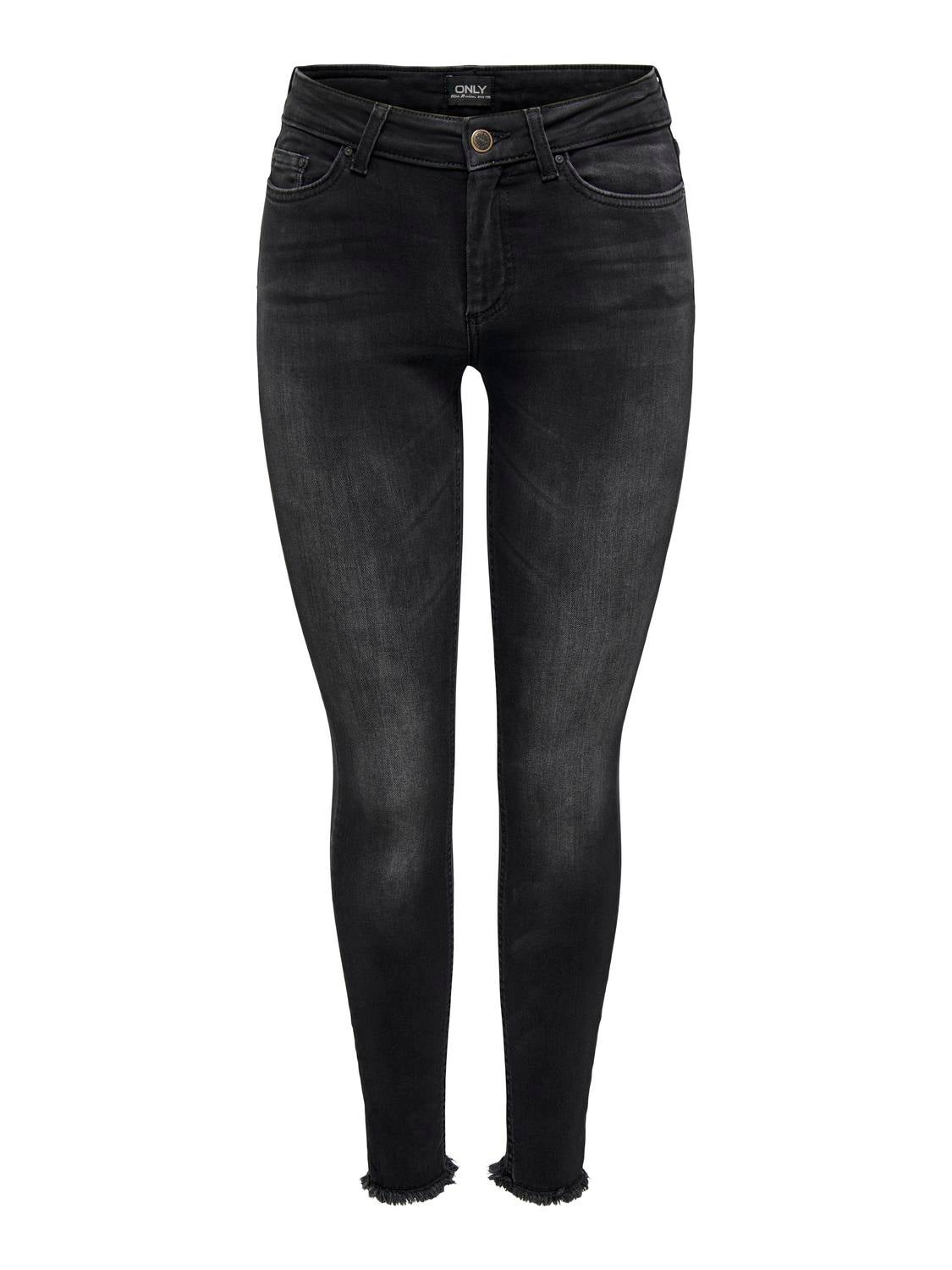ONLBLUSH Mittlere Taille Skinny Fit Jeans Black Denim