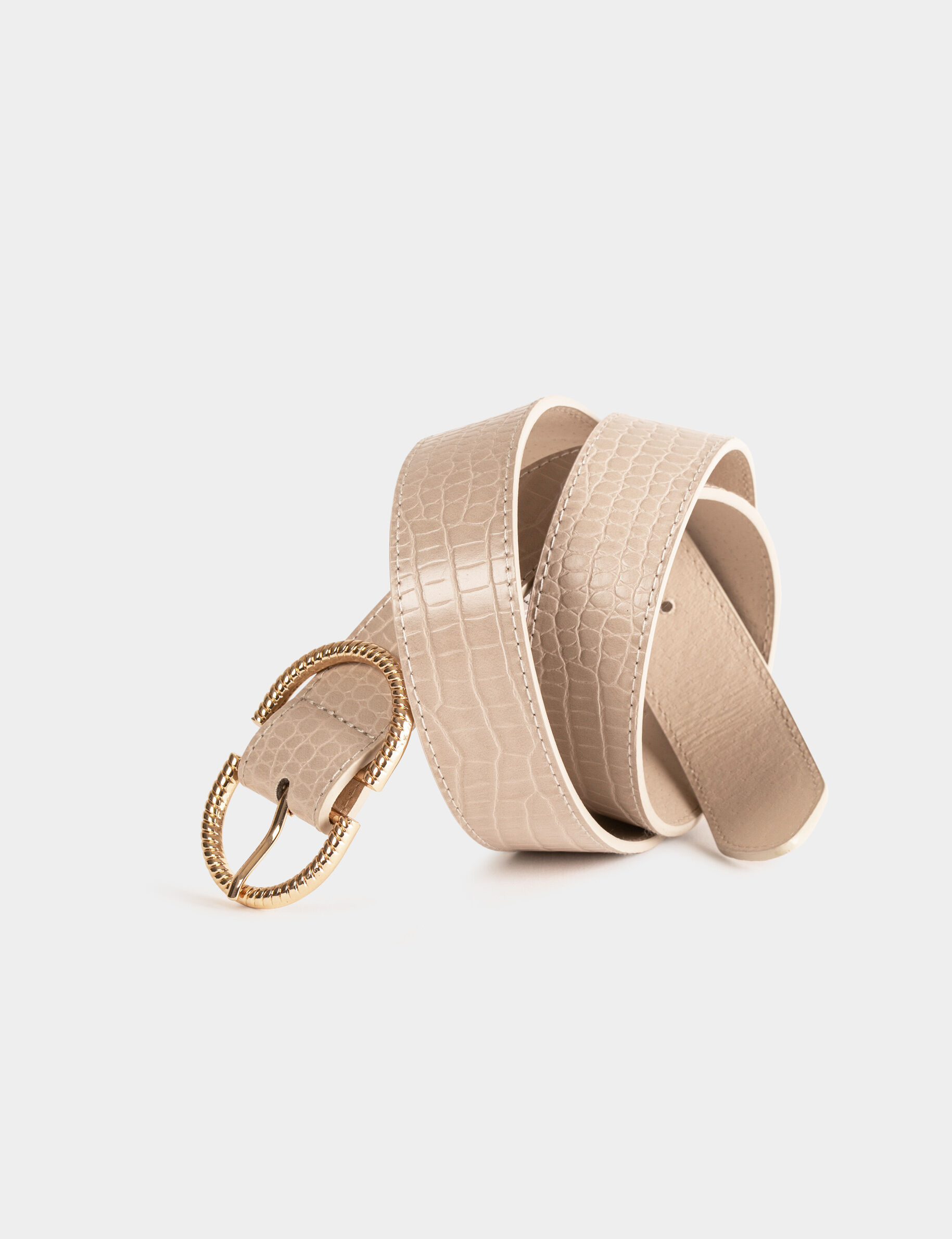 Ceinture aspect croco beige femme - beige