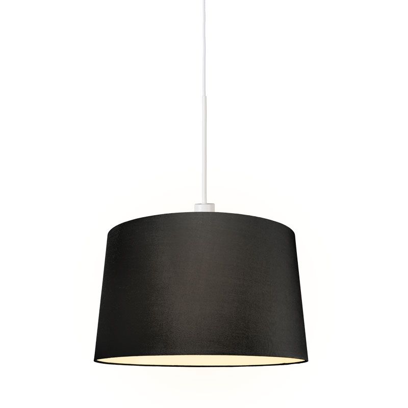 Moderne hanglamp wit met kap 45 cm zwart - Combi 1