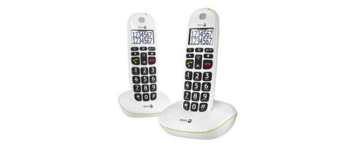 Schnurlostelefon PhoneEasy 110 Duo WeissBenutzerfreundliches schnurloses DECT-Telefon