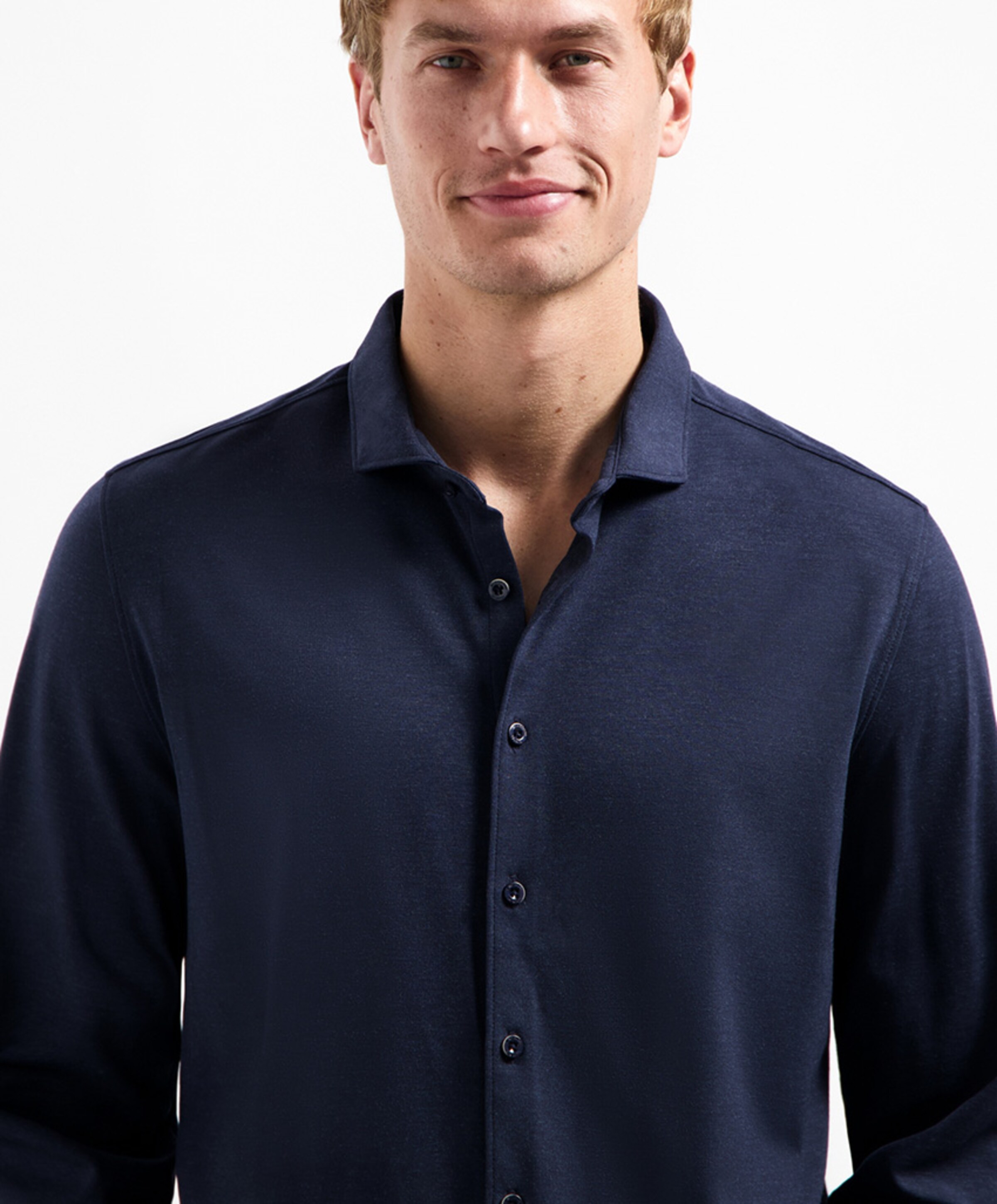 No Excess Heren overhemd lange mouw blauw