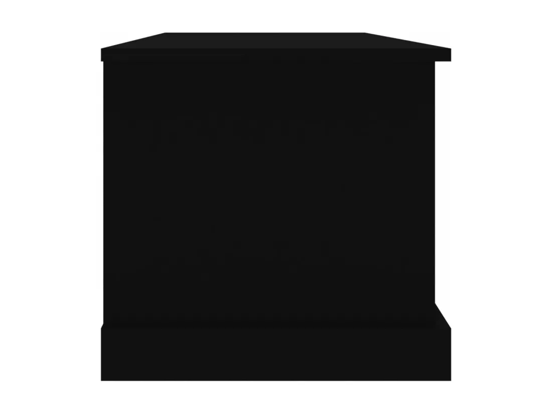 Boîte de rangement noir 70x40x38 cm bois d'ingénierie