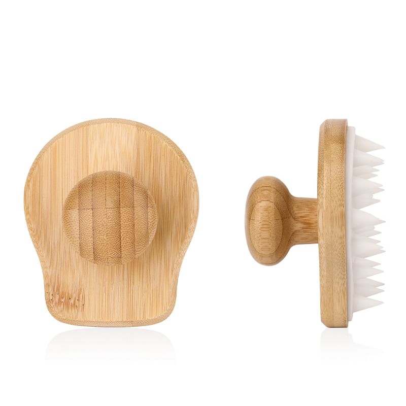 Fondes - Siliconen Hoofdhuidmassager met Houten Handvat