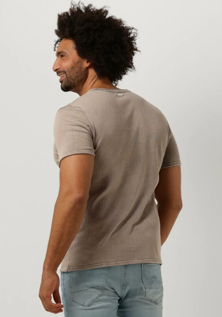PUREWHITE zand purewhite t-shirt flat knitted shirt shortsleeve with small logo on chest