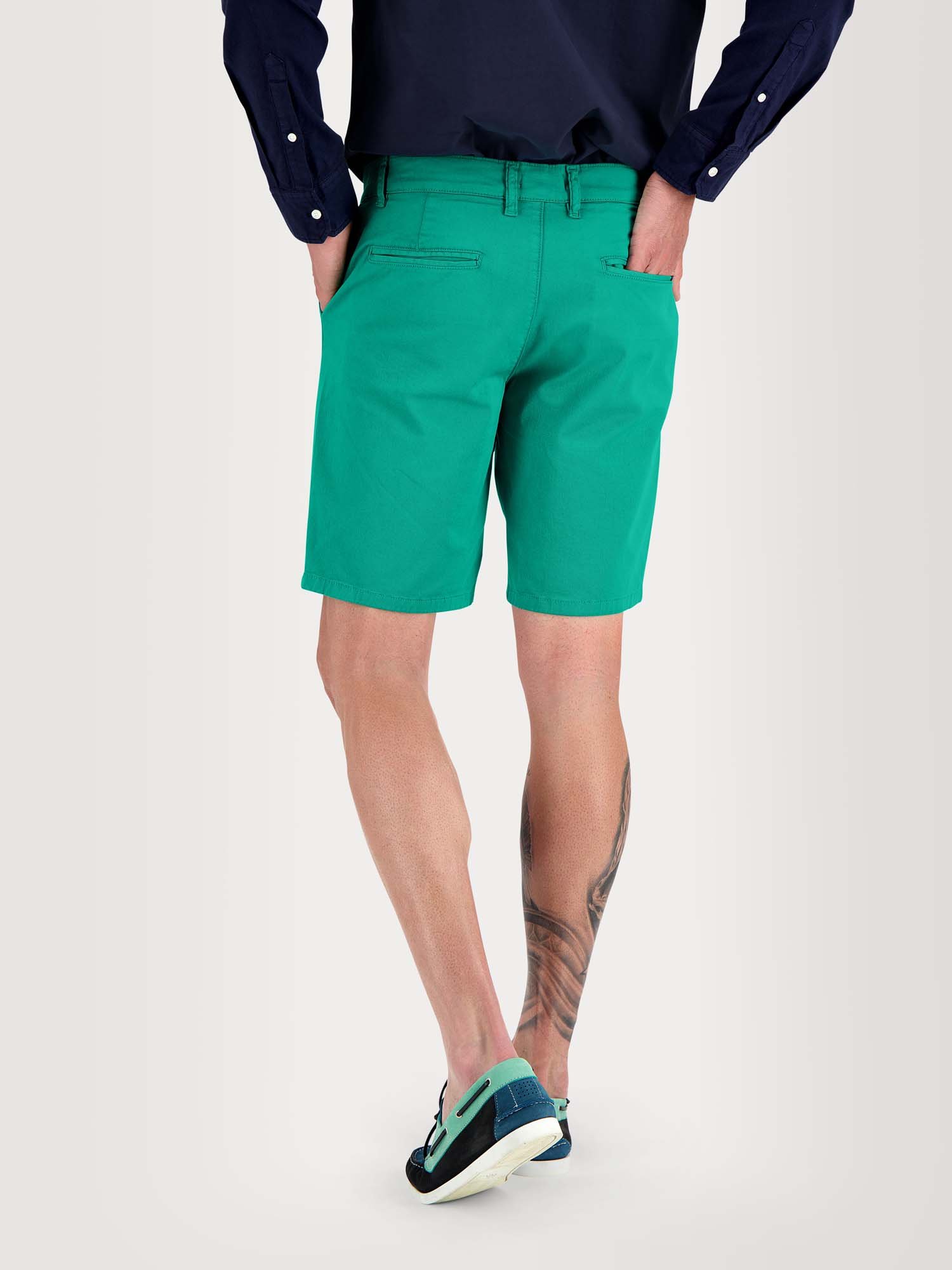 Bermuda Homme Coton Stretch Vert