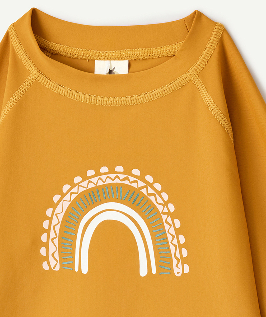 LASSIGT-SHIRT MANCHES LONGUES BÉBÉ GARÇON ANTI-UV ORANGE MOTIF ARC-EN-CIEL