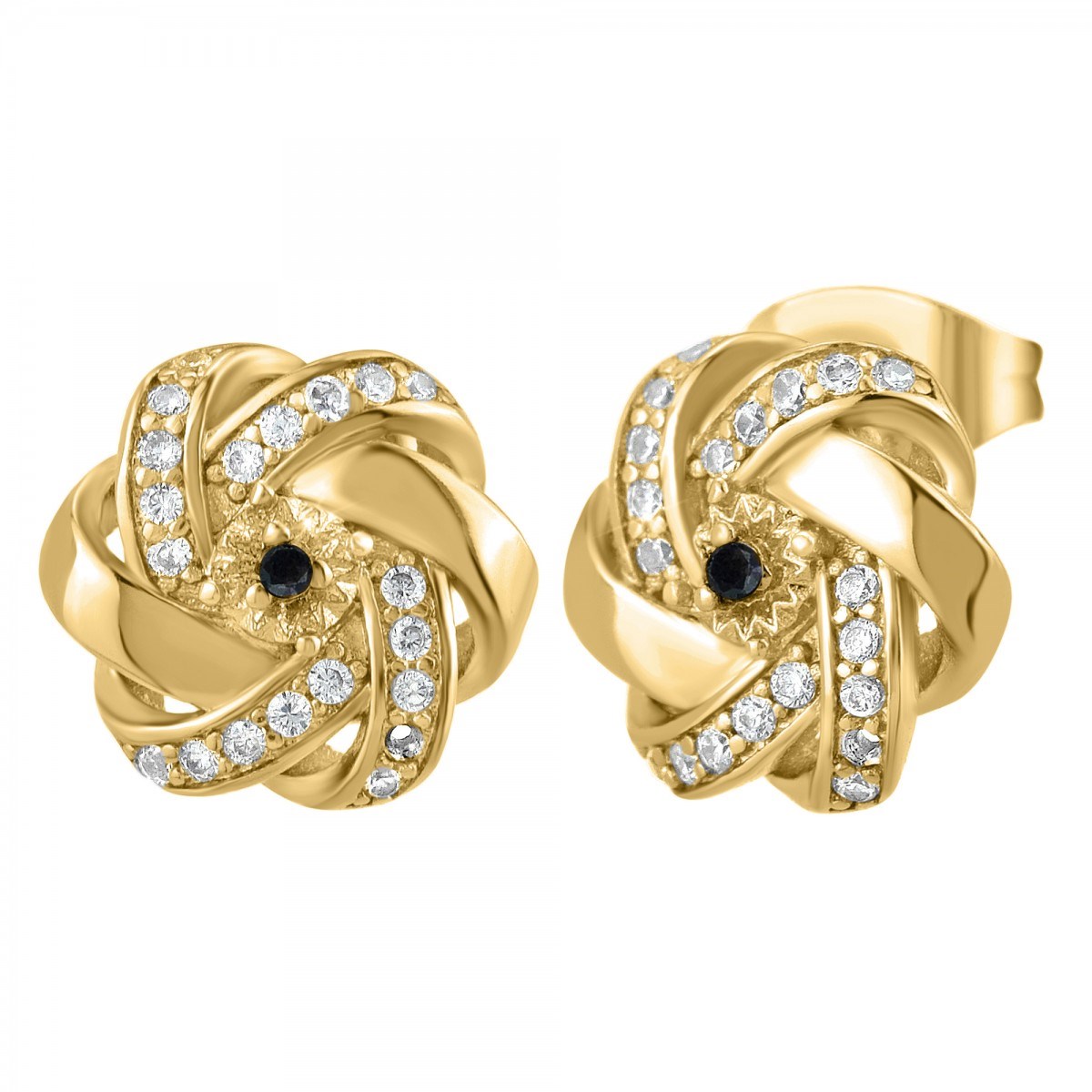 Boucles d'oreilles par SC Bohème ornées d'un véritable diamant noir