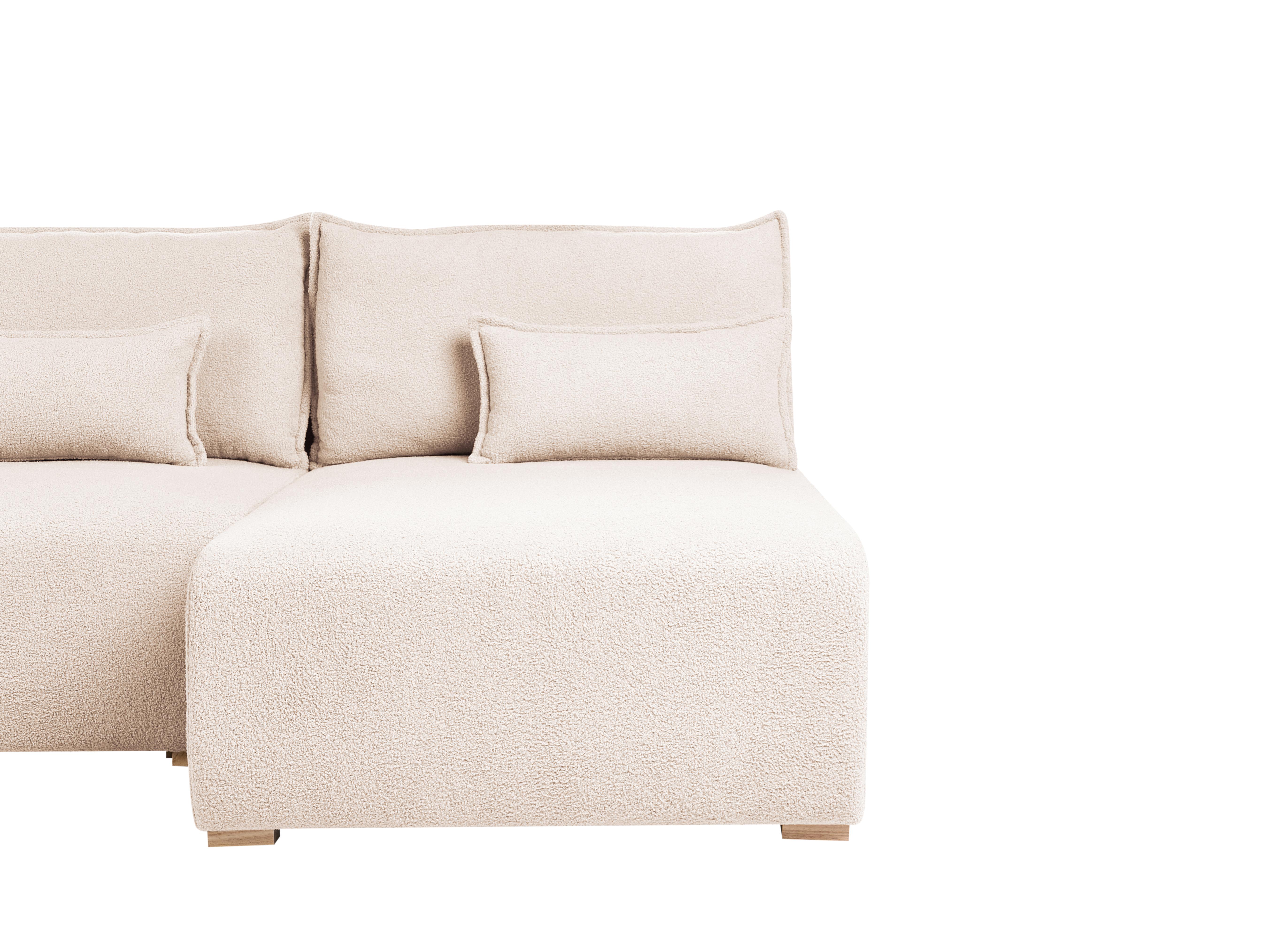 Modulaire hoekbank NERBO Bouclé Beige linkszijdig