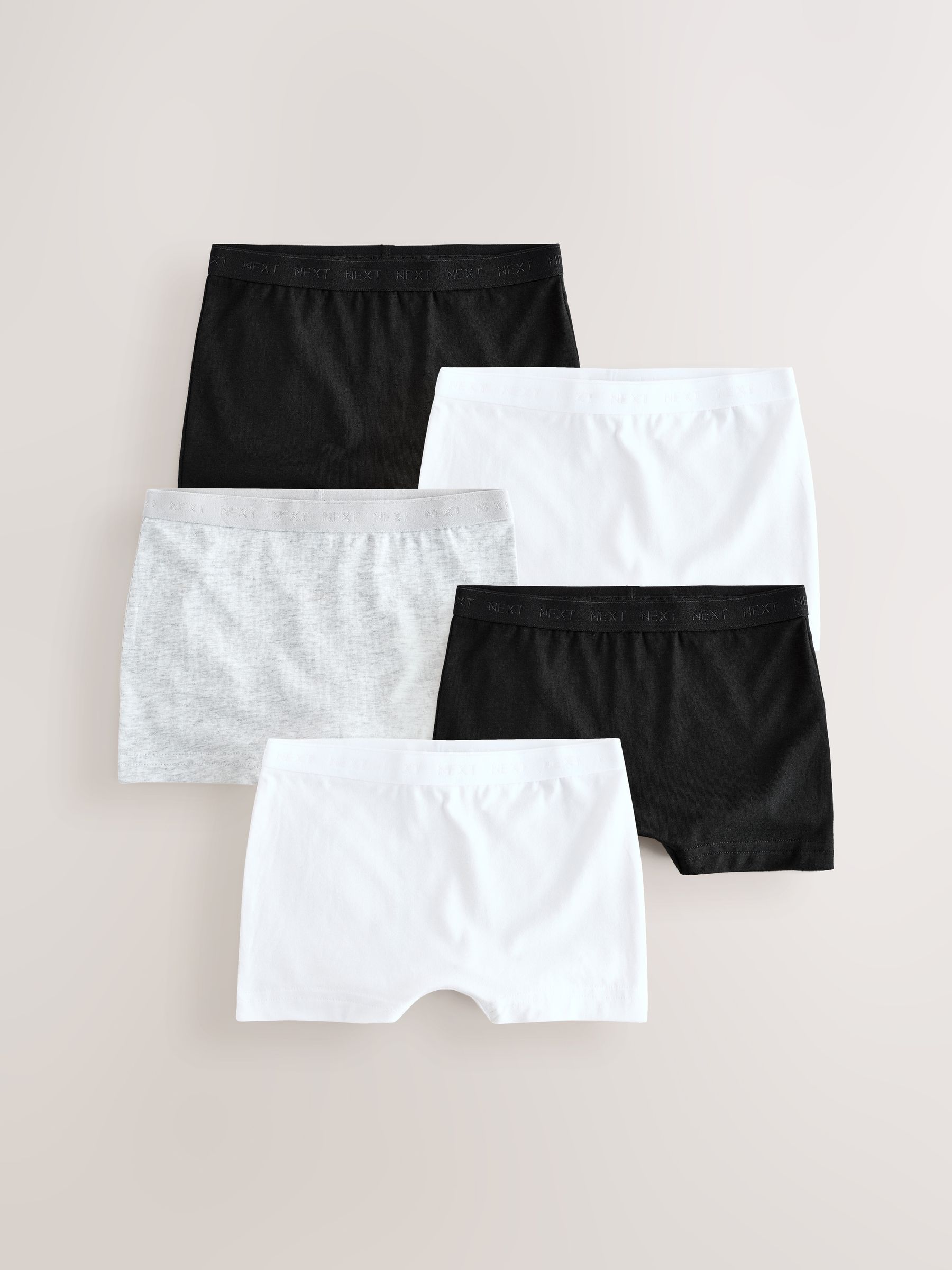 Zwart/wit/grijs - Short Briefs 5 Pack (2-16yrs)