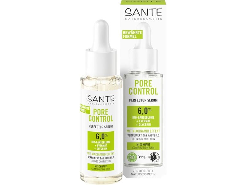 SANTE Gesichtsserum Pore Control Skin Perfector 30 ml Natürliches Serum für einen verfeinerten, ebenmässigen Teint