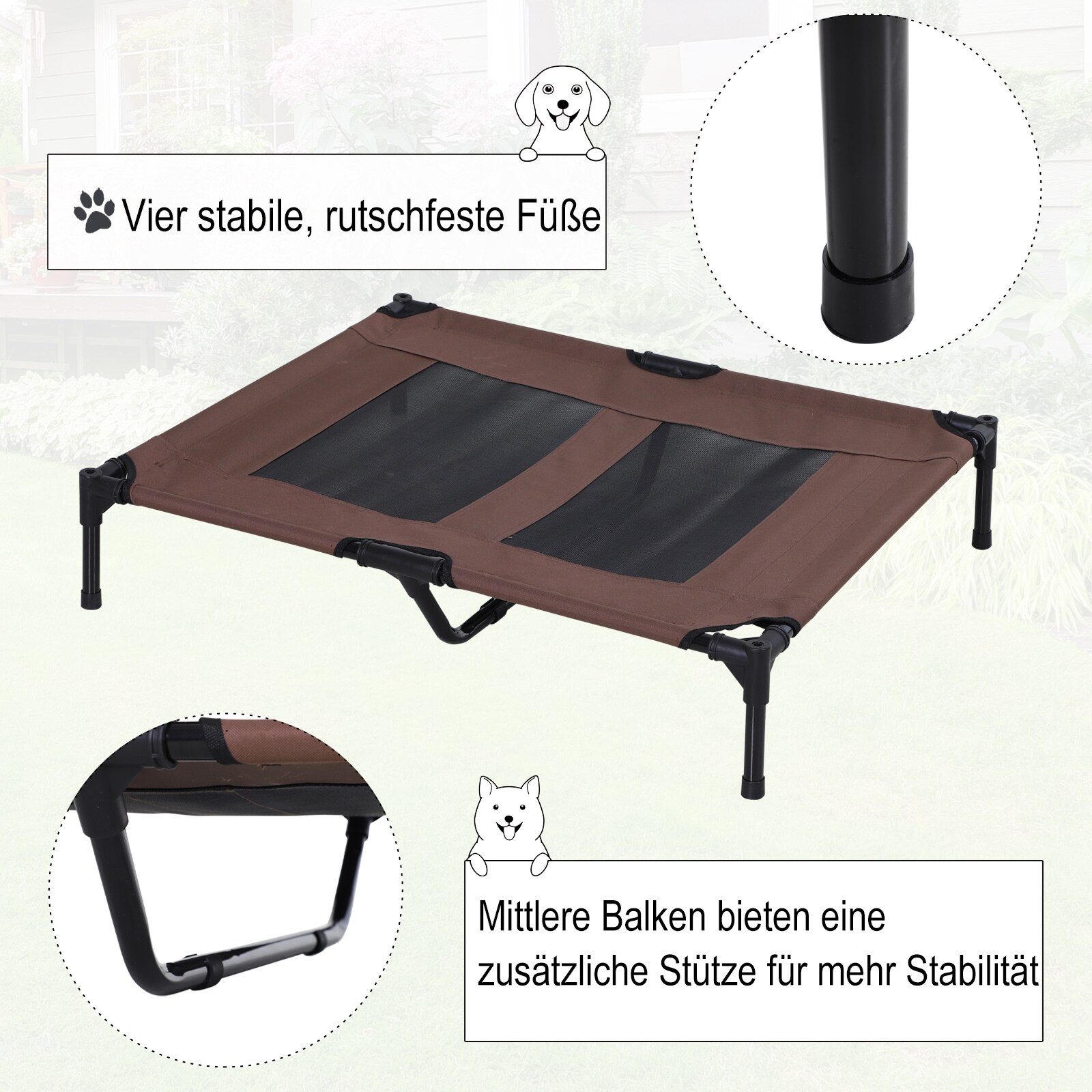 PawHut Haustierbett mit Baldachin 92 x 76 x 90 cm (LxBxH)