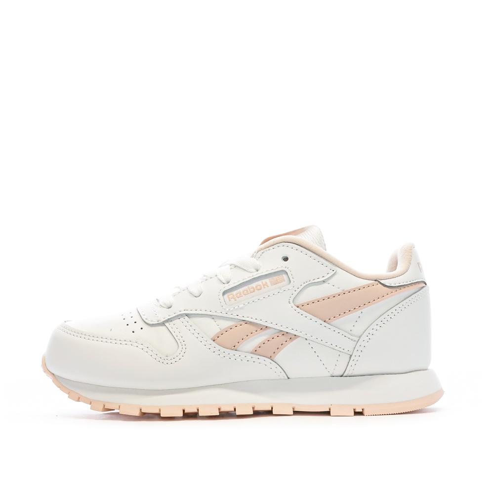 Reebok Baskets Blanche/Rose Fille Reebok Classic Leather