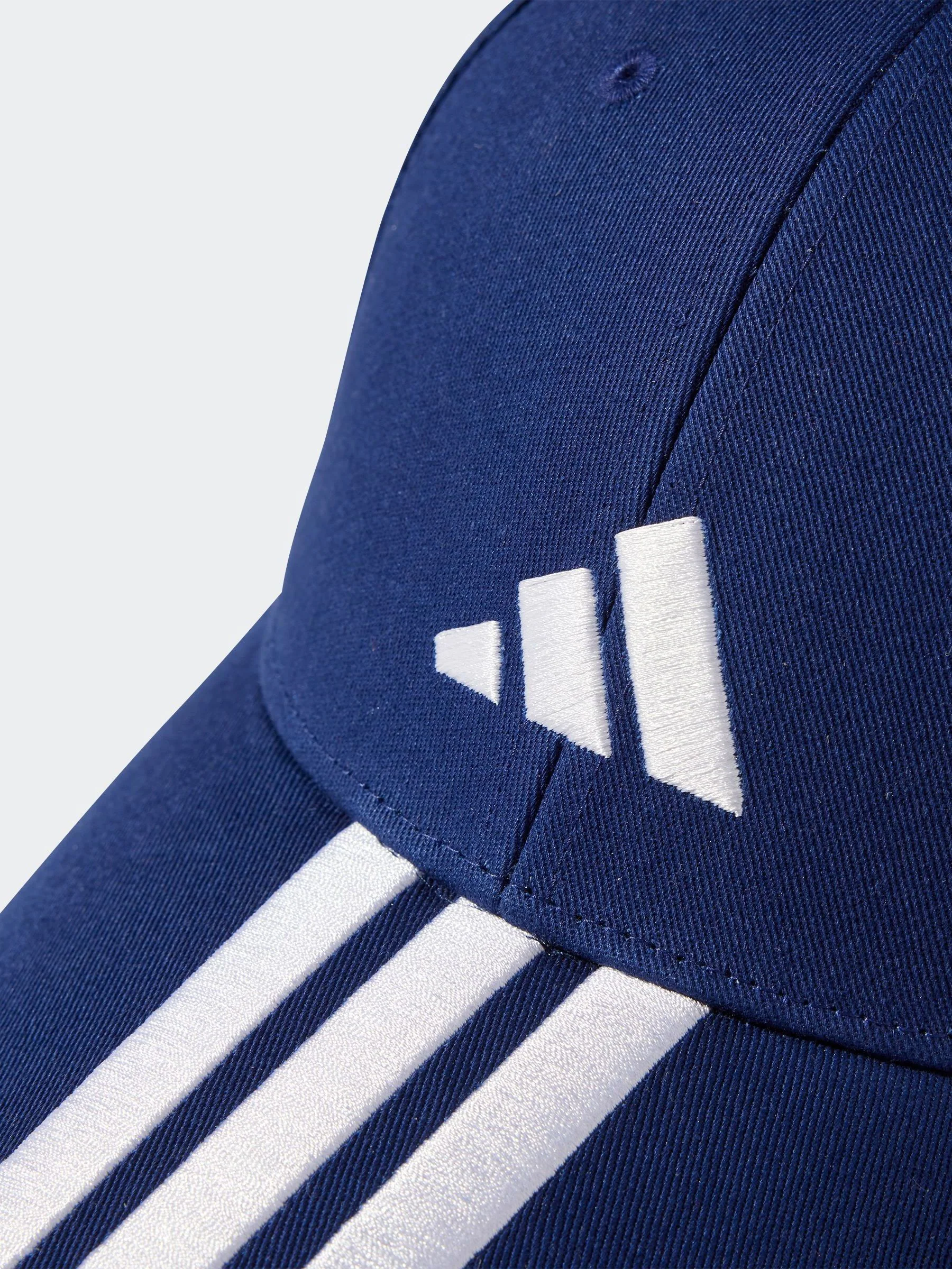 Blauw - adidas 3 Stripe 100% Cotton Baseball Cap
