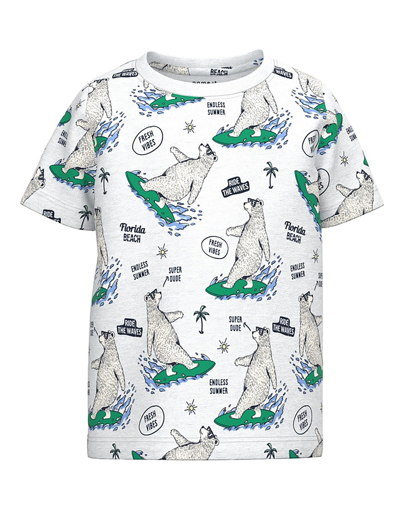 T-Shirt NMMJOE - FLORIDA in light grey melange