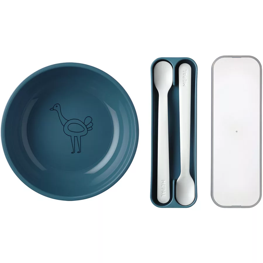Mepal Kinderschale mit Fütterlöffel Mio 3er Set dunkelblau