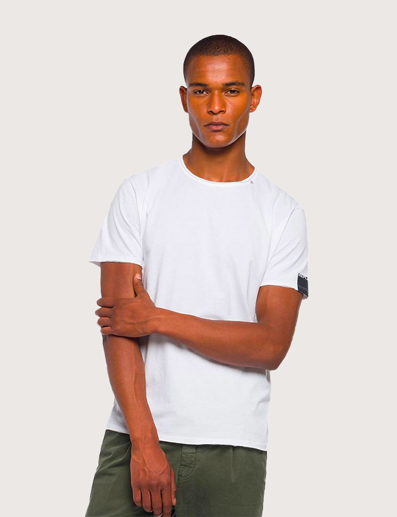 REPLAY T-SHIRT HOMME EN COTON BLANC