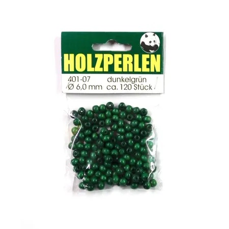 Meyco Holzperlen 6 mm, dunkelgrün, ca. 120 Stück