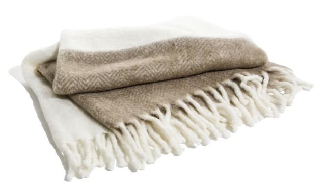 Kosta Linnewäfveri ullpläd natur, brun/beige