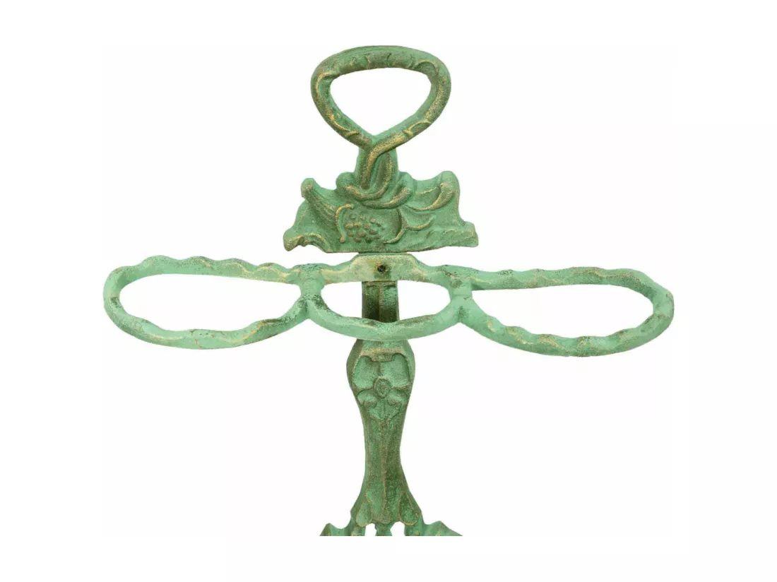 BISCOTTINI Porte-parapluies - Fonte finition vert antique - Présentoir - Design - Intérieur - Extérieur - Couloir - Entrée - Jardin - Porte-parapluies - 53x23x76 cm