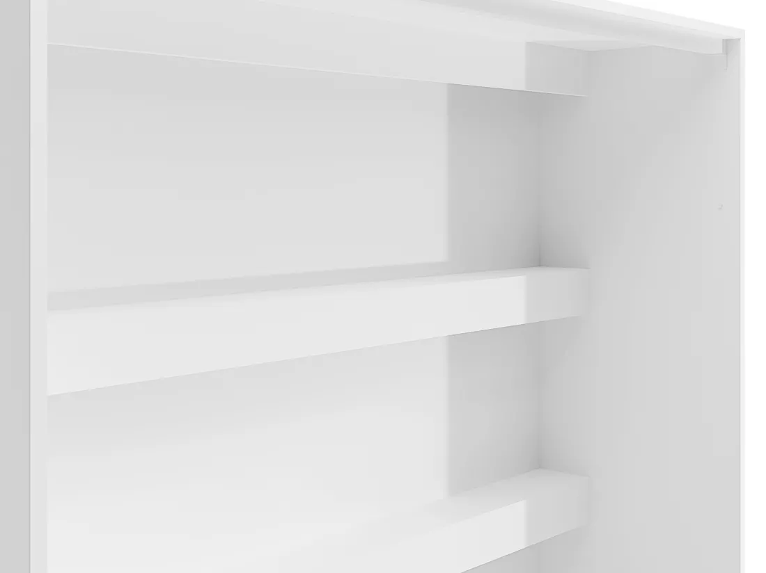 Lit escamotable 120 x 200 cm - Ouverture verticale manuelle - Avec LEDs - Blanc + Matelas - RAPILI