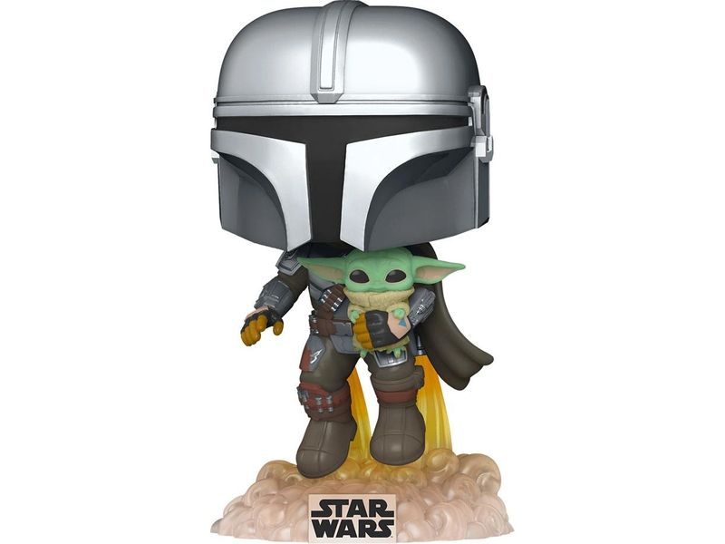 Funko Figur POP! Star Wars: Mando Flying with Jet Pack (402 Sammelfigur aus dem Star Wars-Universum