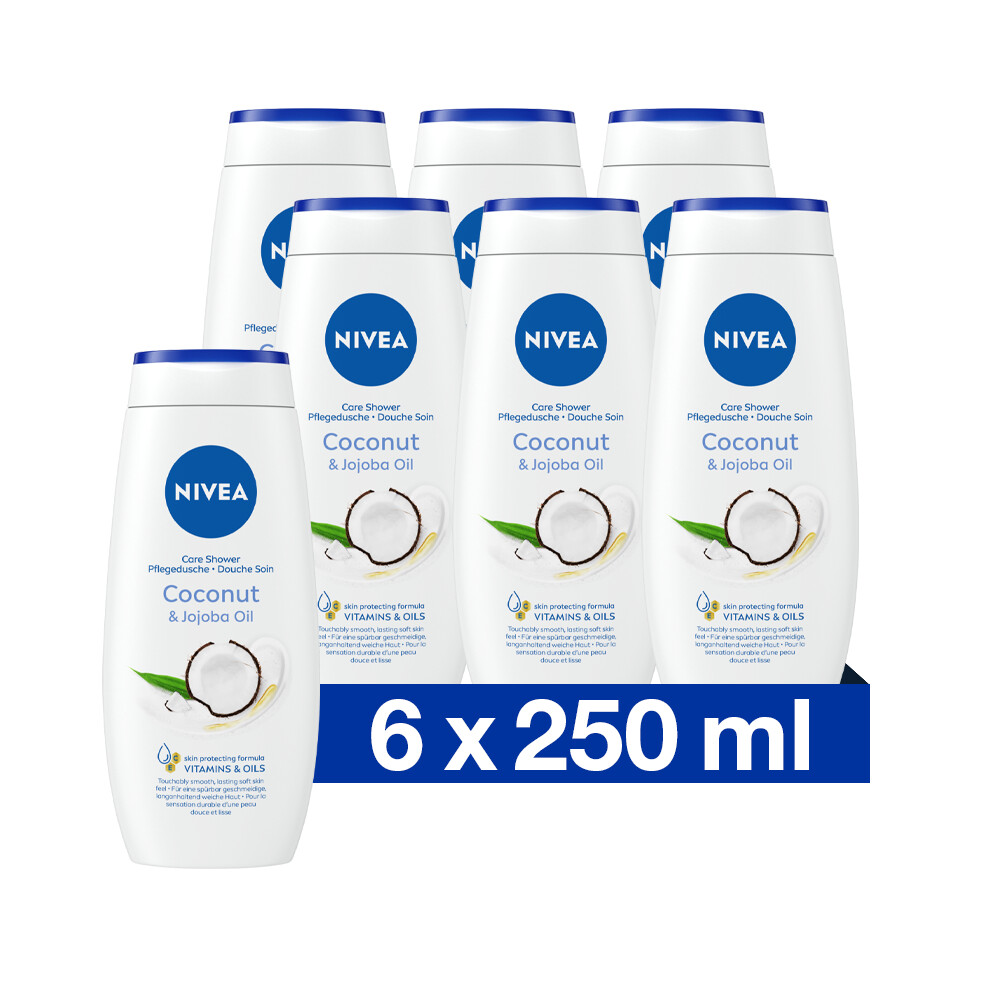 6x Nivea Soft Care Douchegel Coconut & Jojoba Oil250 ml