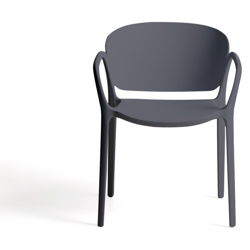 Chaise empilable d’extérieur Ania gris foncé