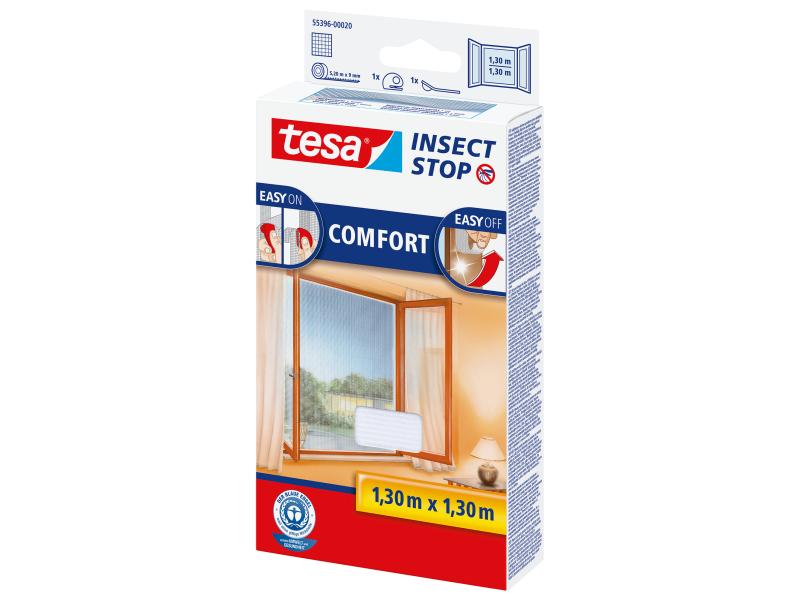 tesa Fliegengitter Insect Stop Comfort Fenster 1.3x1.3m wei Insektenschutz für Fenster, weiss