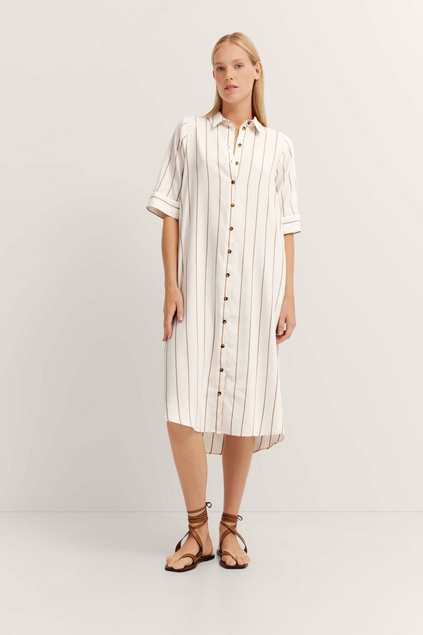 bugatti Hemdblusenkleid aus Leinen-Mix