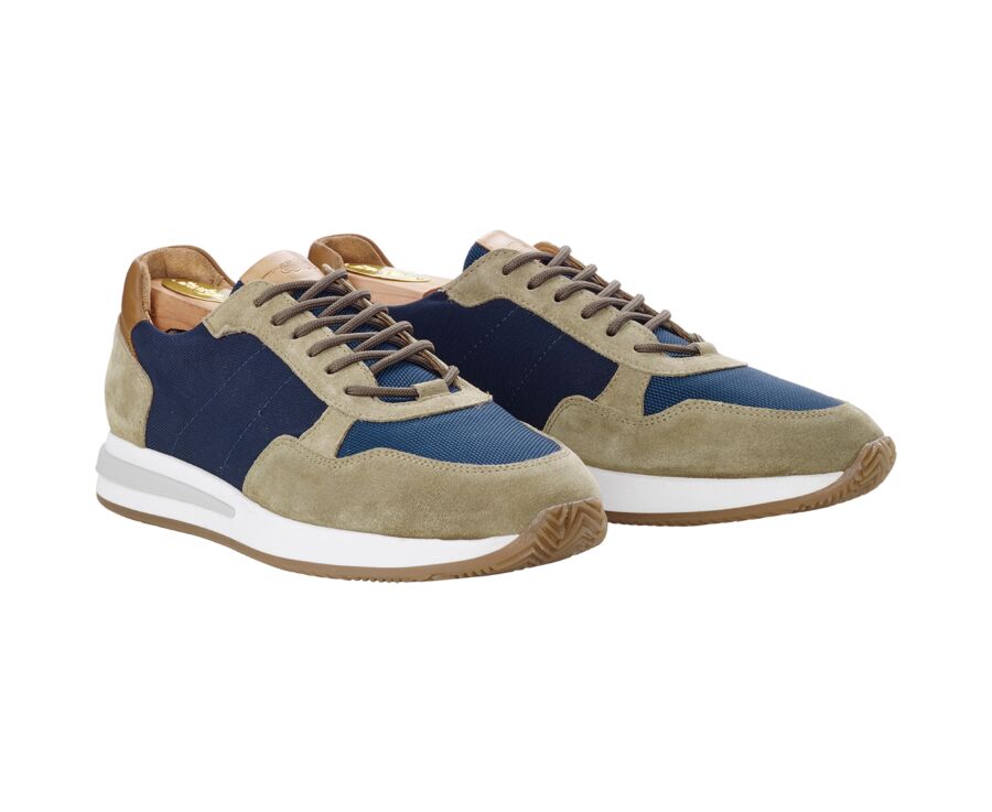 Sneakers homme Navy et velours kaki - NIRRANDA II